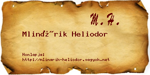 Mlinárik Heliodor névjegykártya